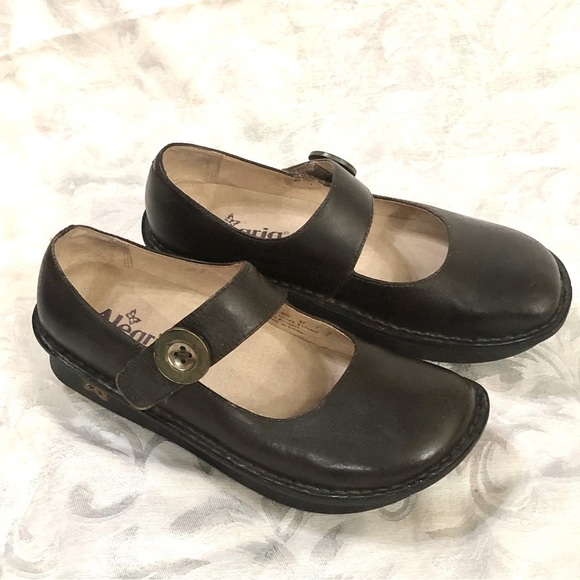 ALEGRIA Paloma Mary Jane Choco Deep Brown Smooth Leather sz 37 EU 7-7.5 US - Picture 2 of 10